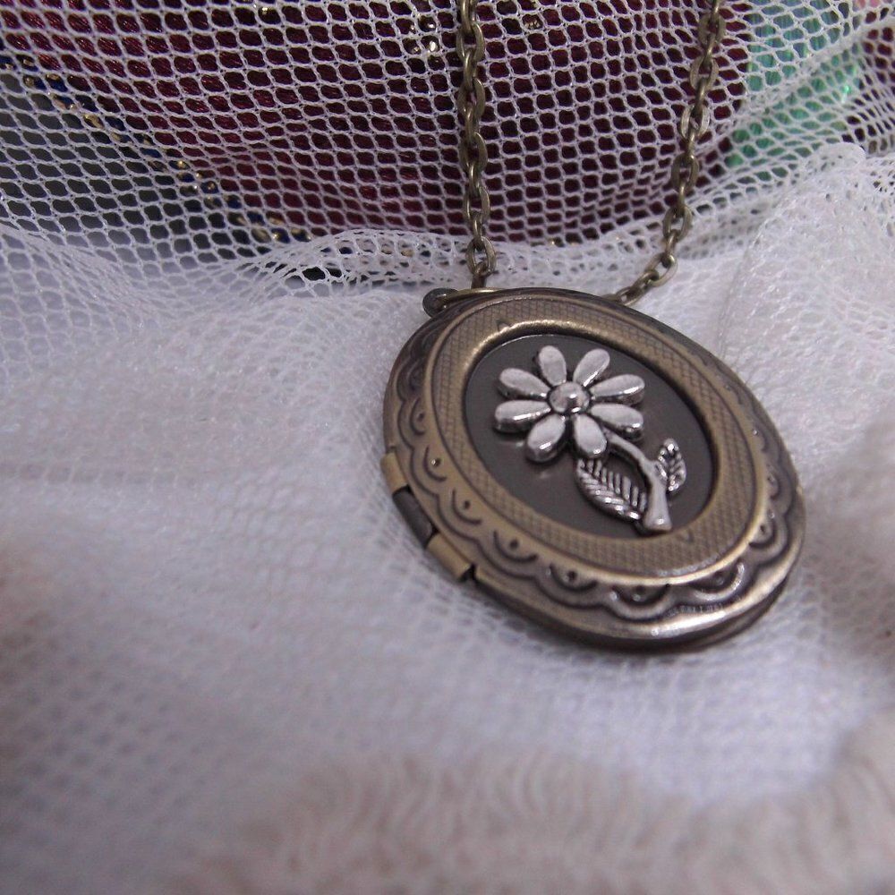 Bronze Memorial Sunflower locket Urn Necklace NEW